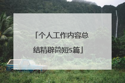 个人工作内容总结精辟简短5篇
