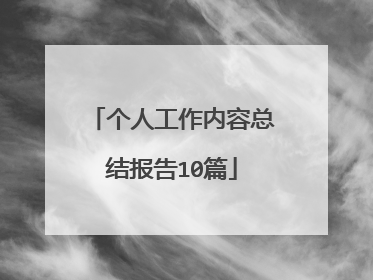 个人工作内容总结报告10篇