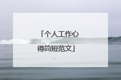 个人工作心得简短范文