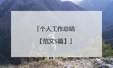 个人工作总结【范文5篇】