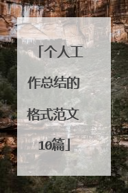 个人工作总结的格式范文10篇