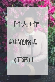 个人工作总结的格式(五篇)
