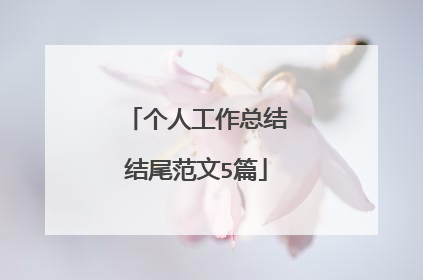 个人工作总结结尾范文5篇