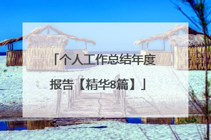 个人工作总结年度报告【精华8篇】