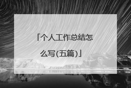 个人工作总结怎么写(五篇)