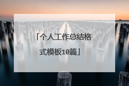 个人工作总结格式模板10篇