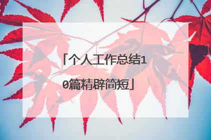 个人工作总结10篇精辟简短