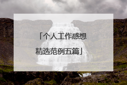 个人工作感想精选范例五篇