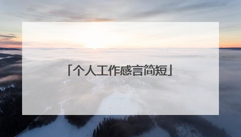个人工作感言简短