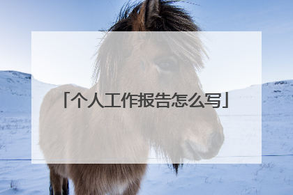 个人工作报告怎么写