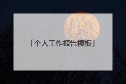 个人工作报告模板