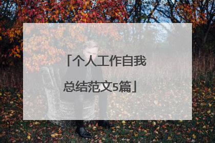 个人工作自我总结范文5篇