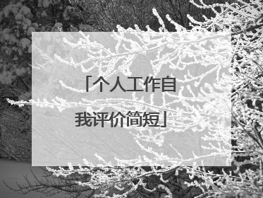 个人工作自我评价简短