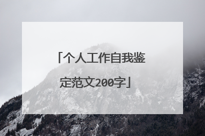 个人工作自我鉴定范文200字