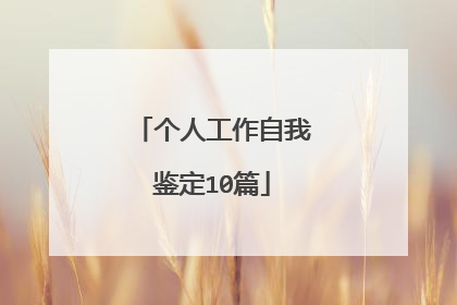 个人工作自我鉴定10篇