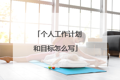 个人工作计划和目标怎么写