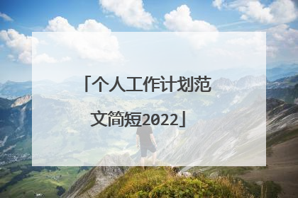 个人工作计划范文简短2022