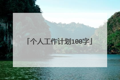 个人工作计划100字