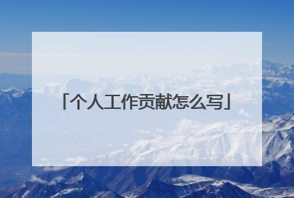 个人工作贡献怎么写