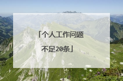 个人工作问题不足20条