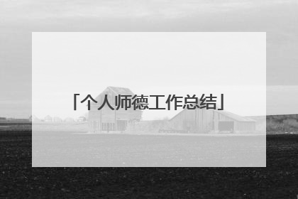 个人师德工作总结