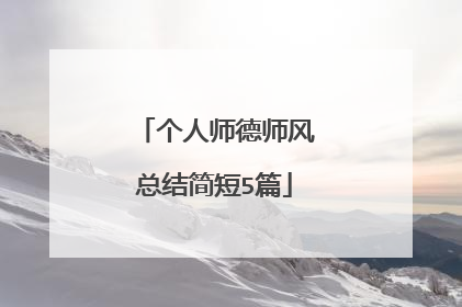 个人师德师风总结简短5篇