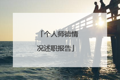 个人师德情况述职报告