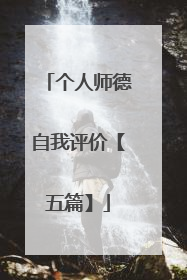 个人师德自我评价【五篇】