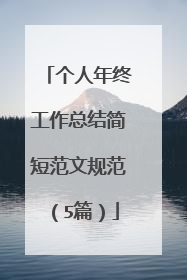 个人年终工作总结简短范文规范(5篇)