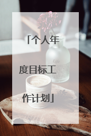 个人年度目标工作计划