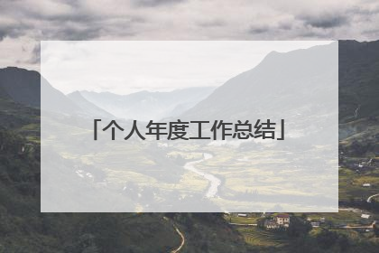 个人年度工作总结