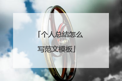 个人总结怎么写范文模板