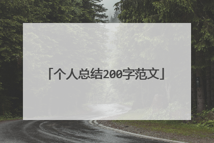 个人总结200字范文