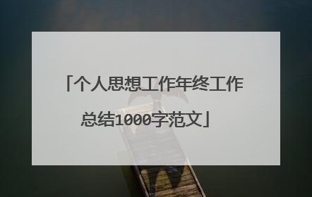 个人思想工作年终工作总结1000字范文