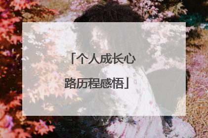 个人成长心路历程感悟