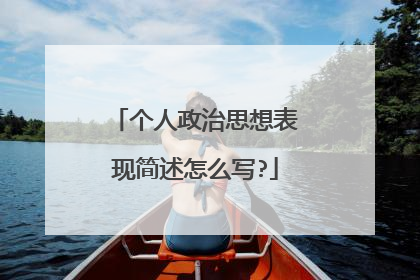 个人政治思想表现简述怎么写?