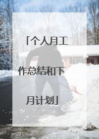 个人月工作总结和下月计划