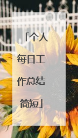 个人每日工作总结简短