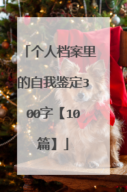 个人档案里的自我鉴定300字【10篇】