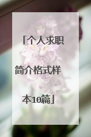 个人求职简介格式样本10篇