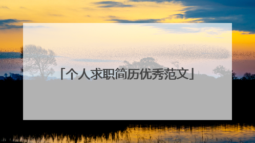 个人求职简历优秀范文