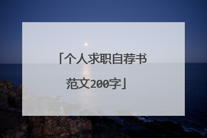 个人求职自荐书范文200字