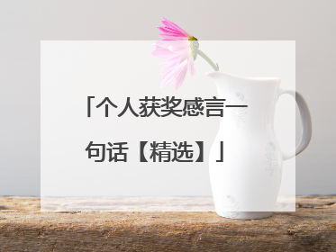 个人获奖感言一句话【精选】