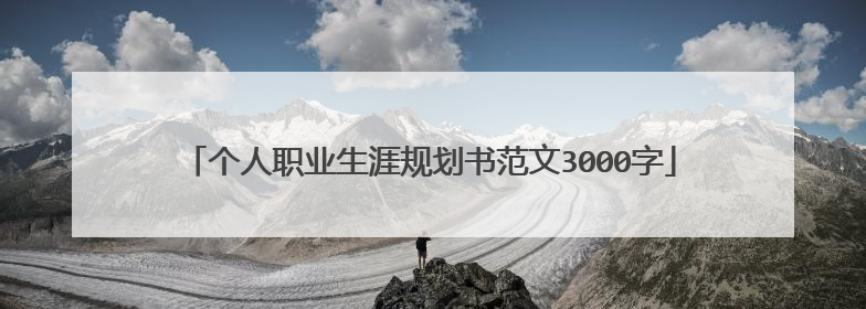个人职业生涯规划书范文3000字
