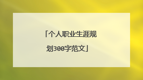 个人职业生涯规划300字范文