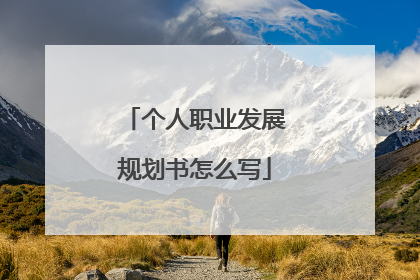 个人职业发展规划书怎么写