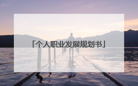 个人职业发展规划书