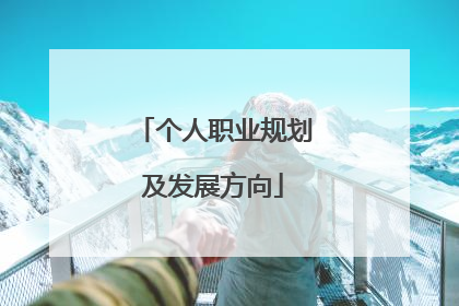 个人职业规划及发展方向