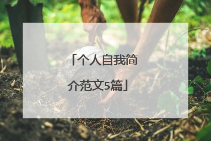 个人自我简介范文5篇