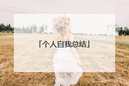 个人自我总结
